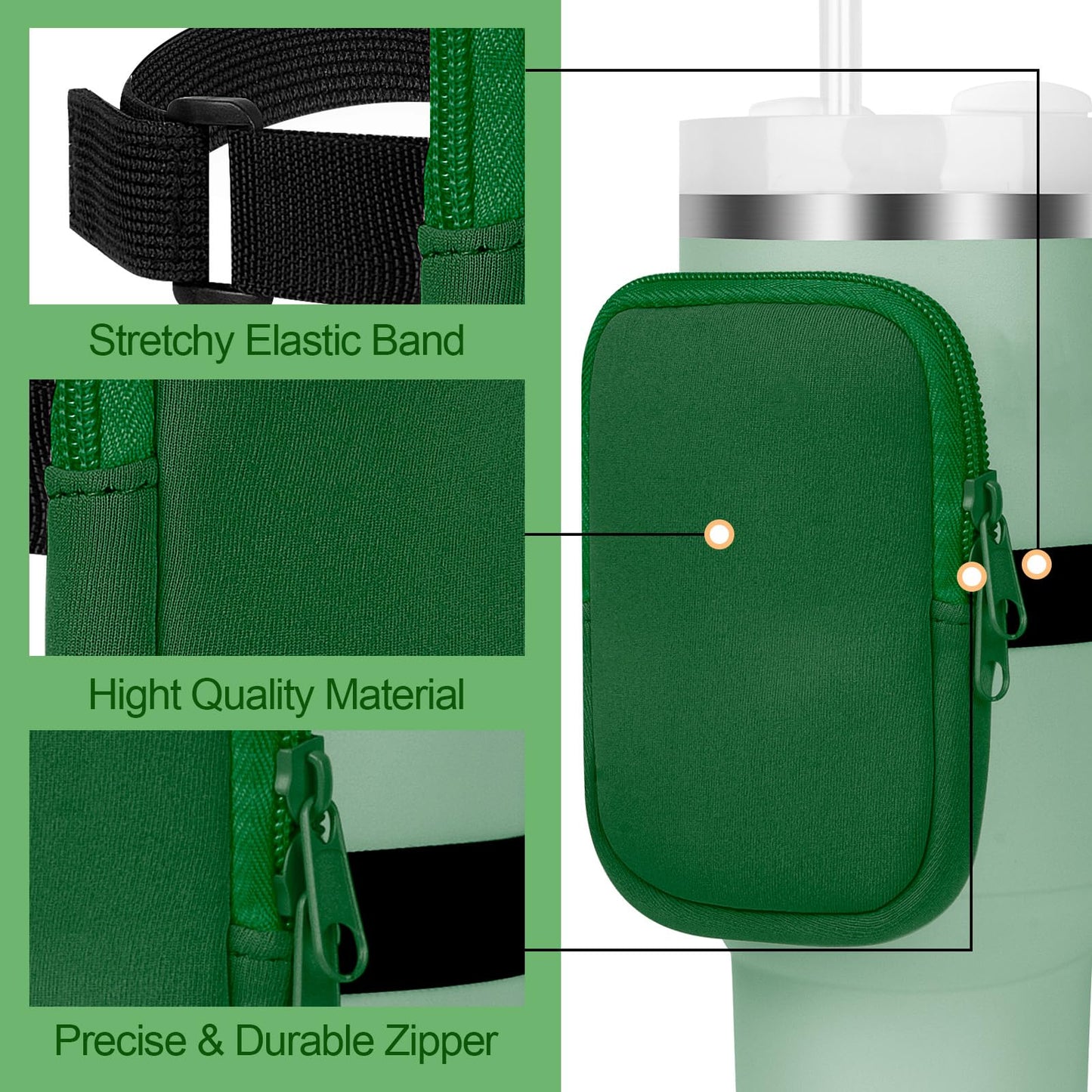 Water Bottle Pouch, Running Cup Belt Bag Compatible With Stanley Quencher Adventure 40oz & IceFlow 20oz 30oz, Fanny Pack Fit for Gym, Jogging (Alpine)