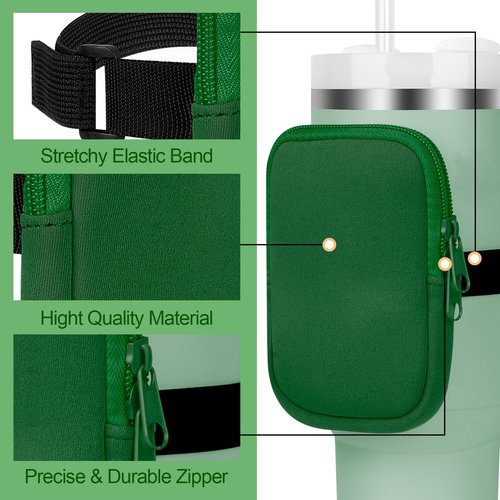Water Bottle Pouch, Running Cup Belt Bag Compatible With Stanley Quencher Adventure 40oz & IceFlow 20oz 30oz, Fanny Pack Fit for Gym, Jogging (Alpine)