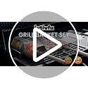BBQ Grill Basket Set with Removable Wooden Handle, Stainless Steel Outdoor Cooking Accessories