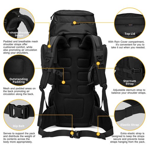 Mardingtop 60L Internal Frame Backpack + 25L Cordura Hiking Backpack
