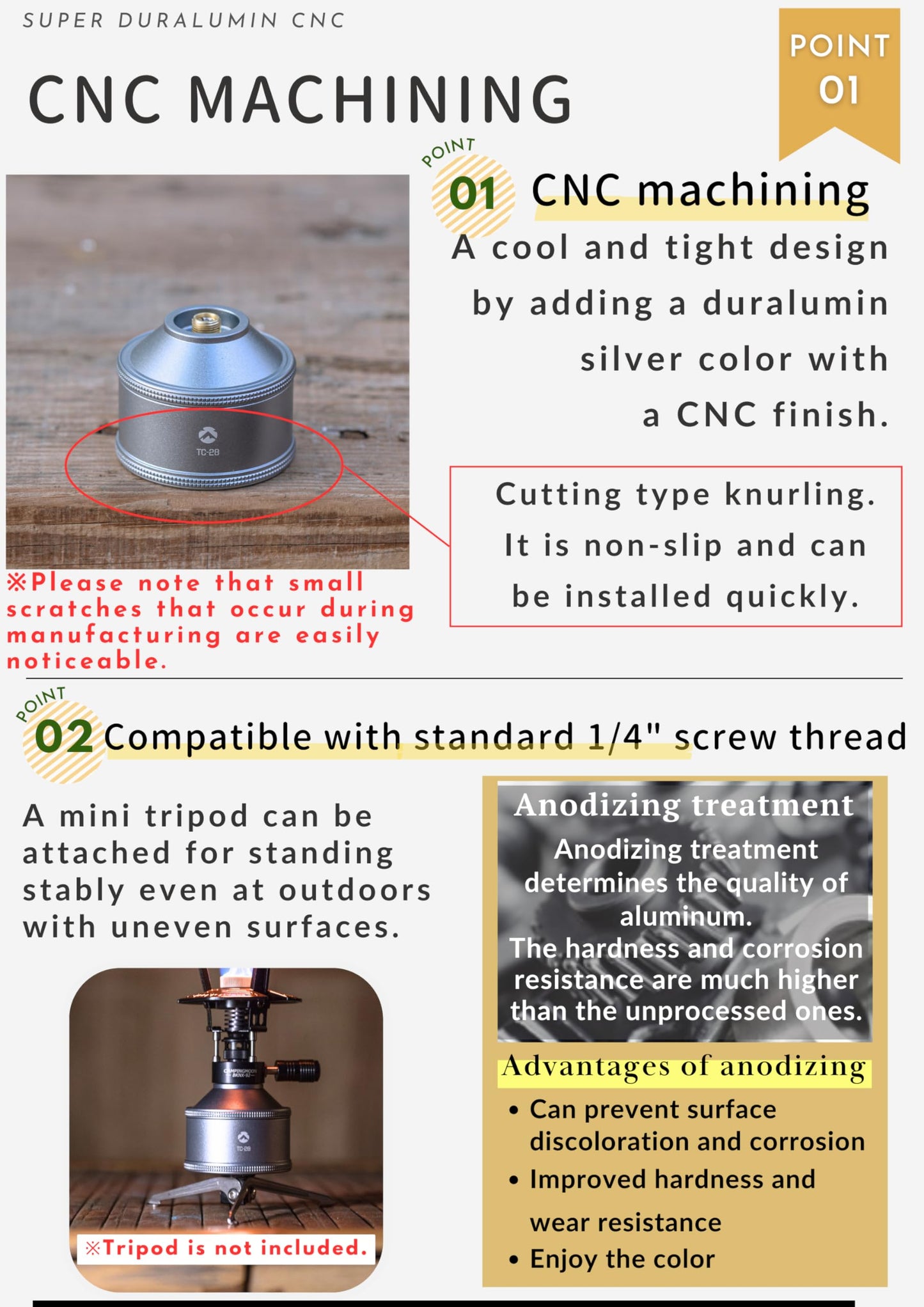 CAMPINGMOON Empty Refillable Cylinder 35g Standard for Backpacking Camping EN417 Lindal Valve Silver TC-28