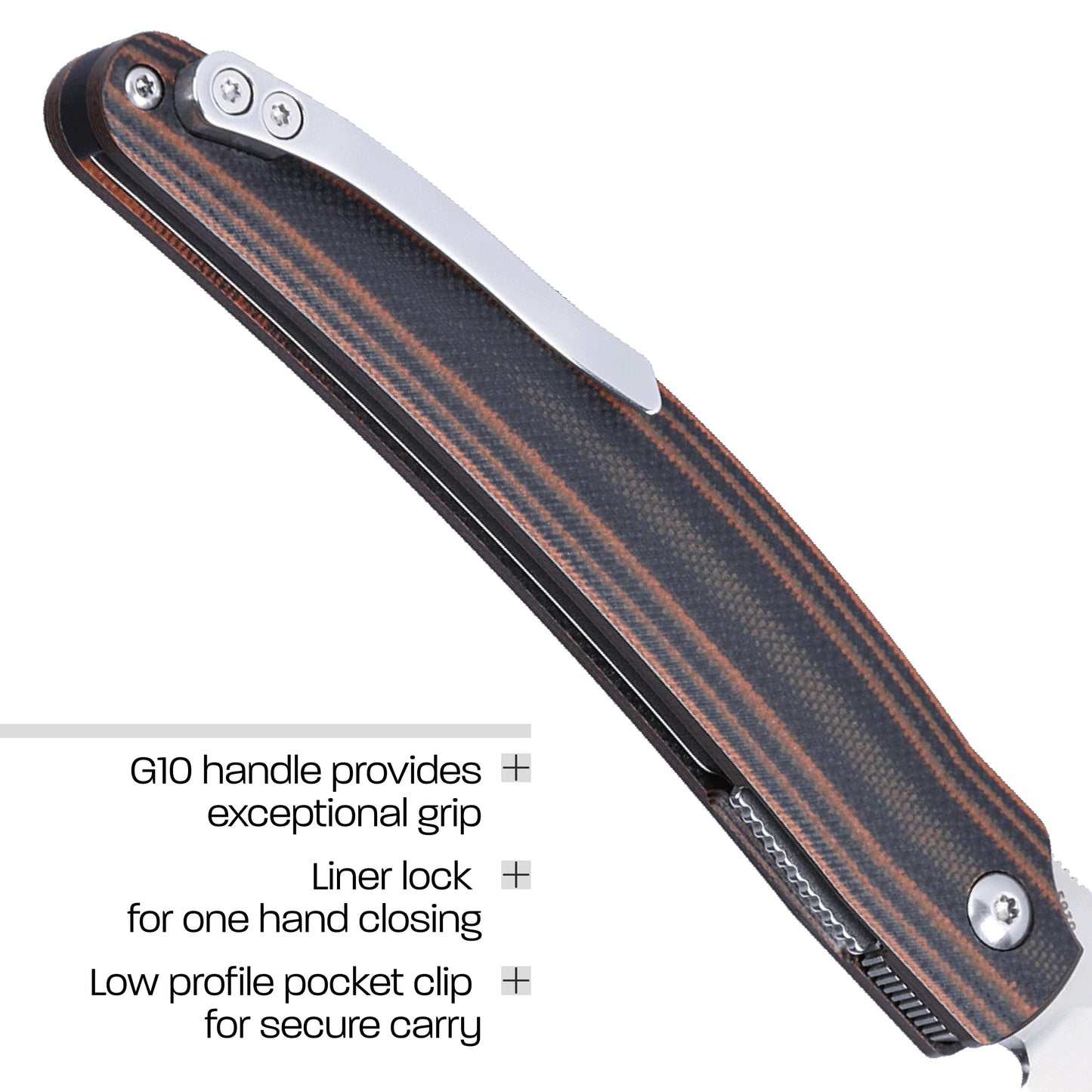 CRKT Ancestor Everyday Carry Folding Knife: Tanto with D2 Steel Blade, G10 Handle, Liner Lock, 5930