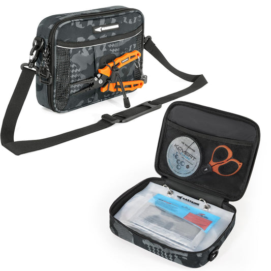 KastKing BaitSpace Detachable Bait Binder Tackle Bag – Large Clear Sleeves, Durable 900D Water-resistant Fabric, Soft Plastic Bait Storage For Hooks, Sinkers & Fishing Accessories
