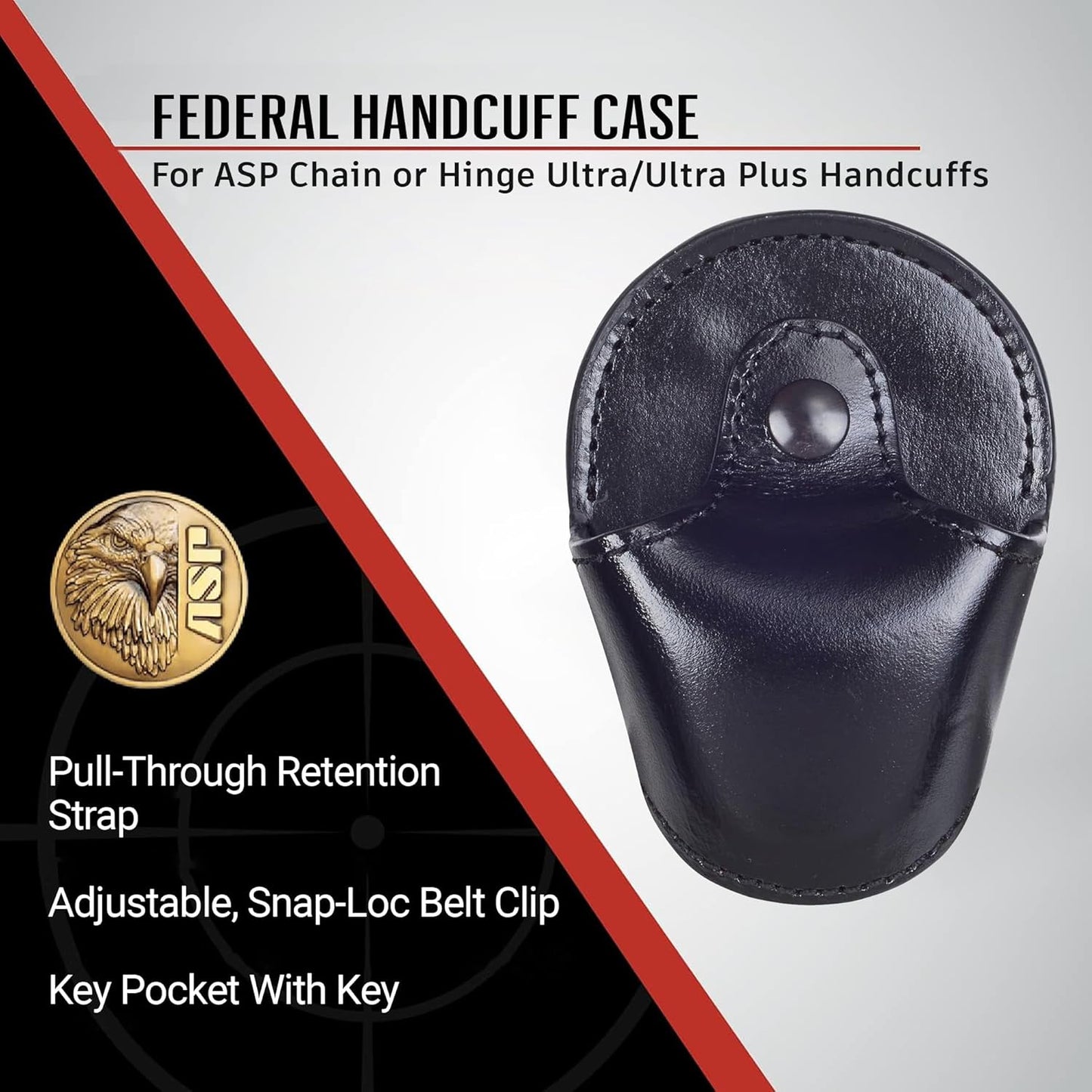 ASP, Inc. Federal Handcuff Case for ASP Handcuffs, Police Gear for Duty Belt and Handcuffs, Law Enforcement Gear, Personal Defense Equipment, Security Guard Equipment, Handcuff Case for Duty Belt