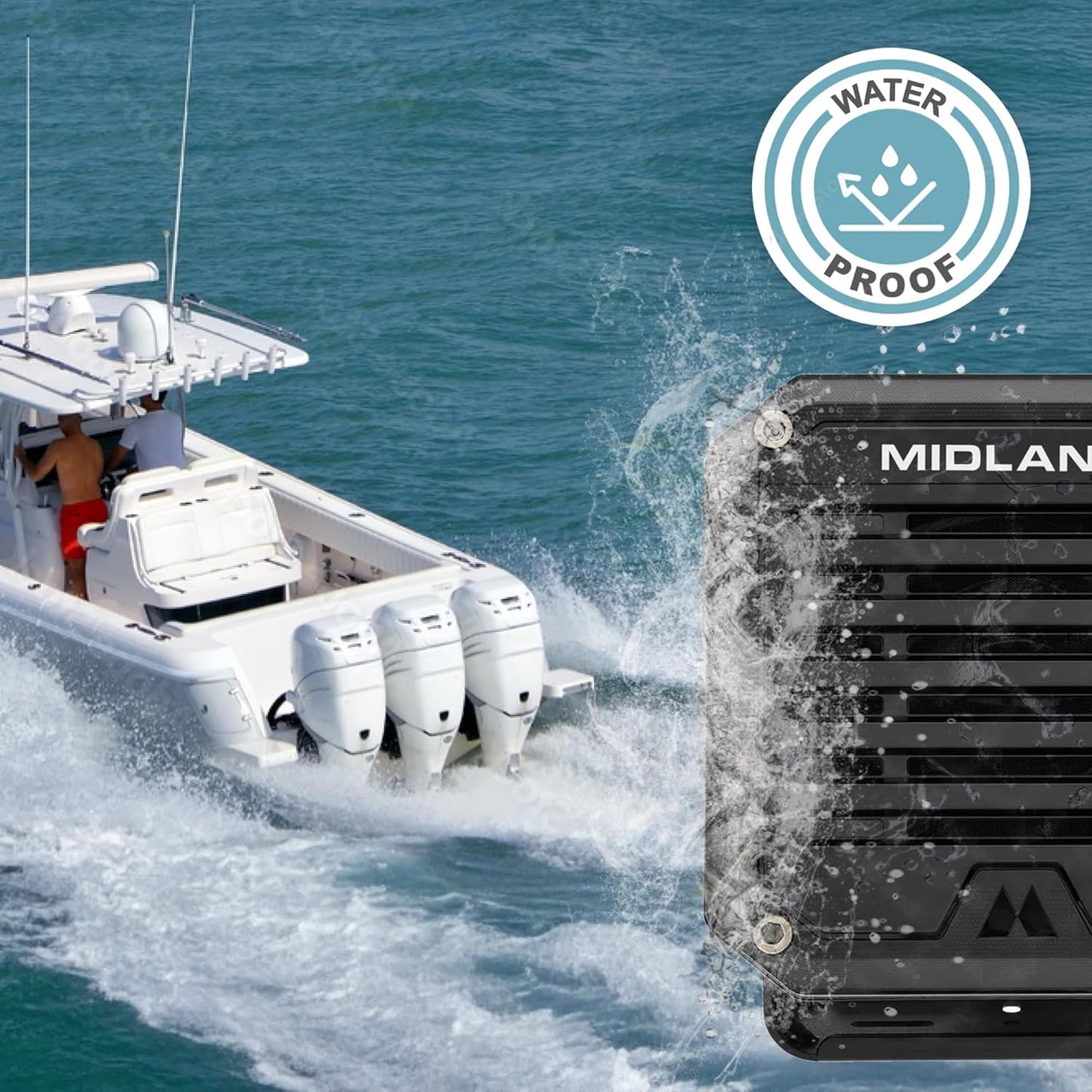 Midland - SPKMINI Mini External Speaker - Waterproof, 10 Watts, 3.5mm Plug - Compatible with All Mobile CB, GMRS, HAM and Amateur Radios