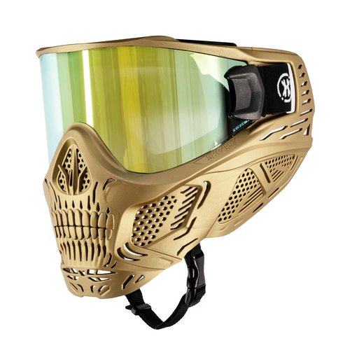 HK Army HSTL Skull Paintball Goggle/Airsoft Mask (Metallic Gold, Gold)