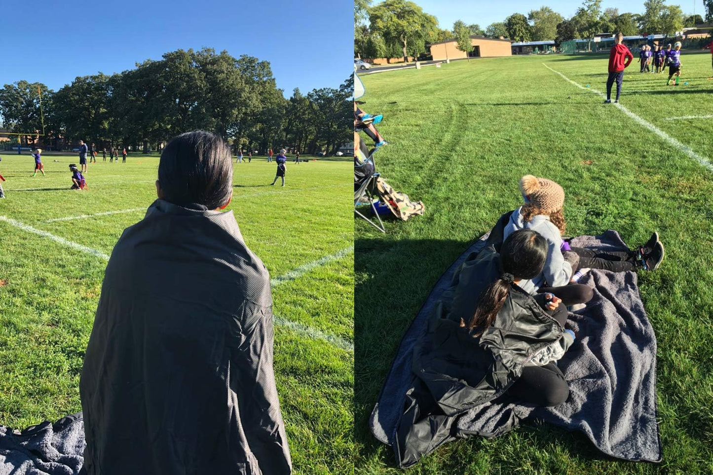 "Elemental Stadium Sherpa Blanket, Waterproof, Windproof, Picnic, Wheelchair, Camping, Concerts, Bag with Shoulder Strap and Carrying Handle, 56" x 80"