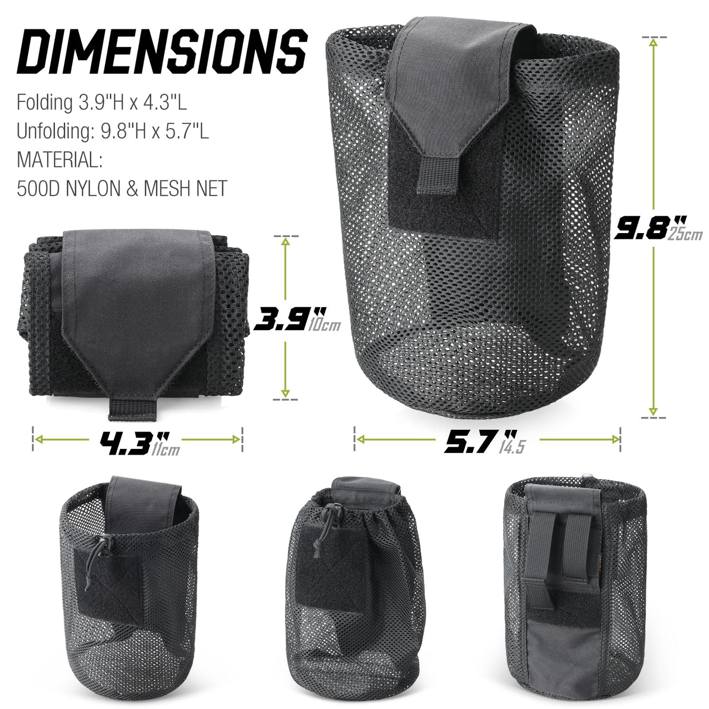 WYNEX Tactical Molle Dump Pouch,Roll-Up Drawstring Magazine Utility Pouch Folding Dump Bag