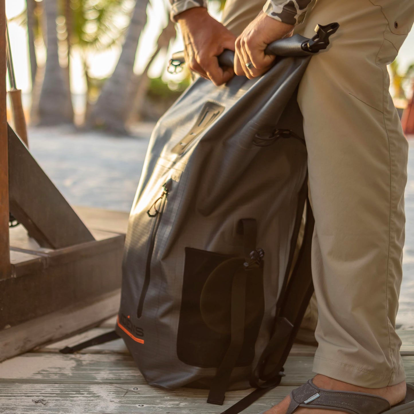 Grundéns Wayward Roll Top Backpack | Waterproof, 38L, Anchor