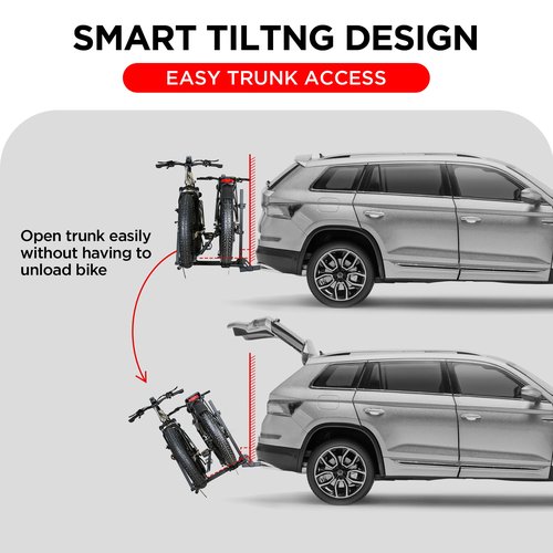 Young Electric Aluminum Hitch Mounted Bike Carrier 200 LBS Capacity for Standard Bikes and Ebikes, Fit Cars SUV Truck Trailer and RV