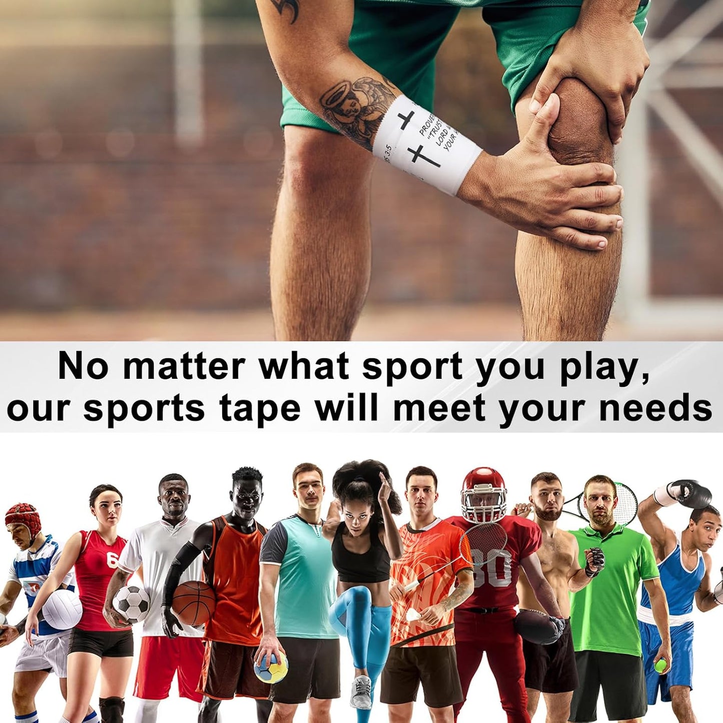 Christian Athletic Tape | 2 Pcs Cotton Sports Wrap 2in x 23ft | White