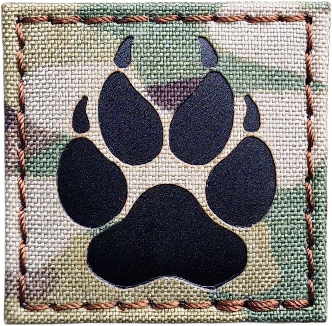 K9 Dog Handler Paw Lasercut Patch (Multicam)