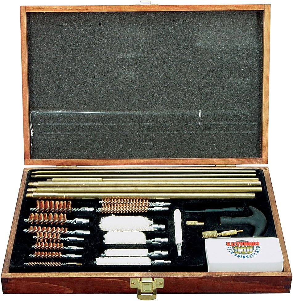 Gunmaster 35pc Deluxe Universal Gun Cleaning Kit in Wood Case