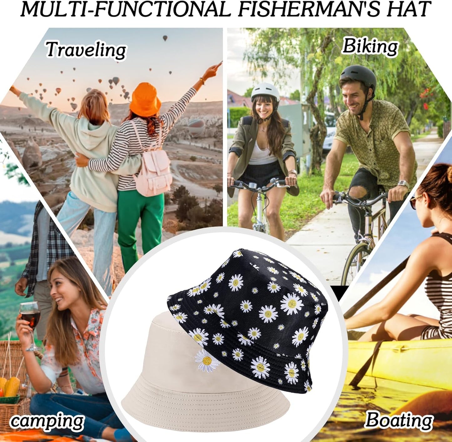 Reversible Cotton Sun Hat for Women | Summer Travel & Beach Fishing Cap