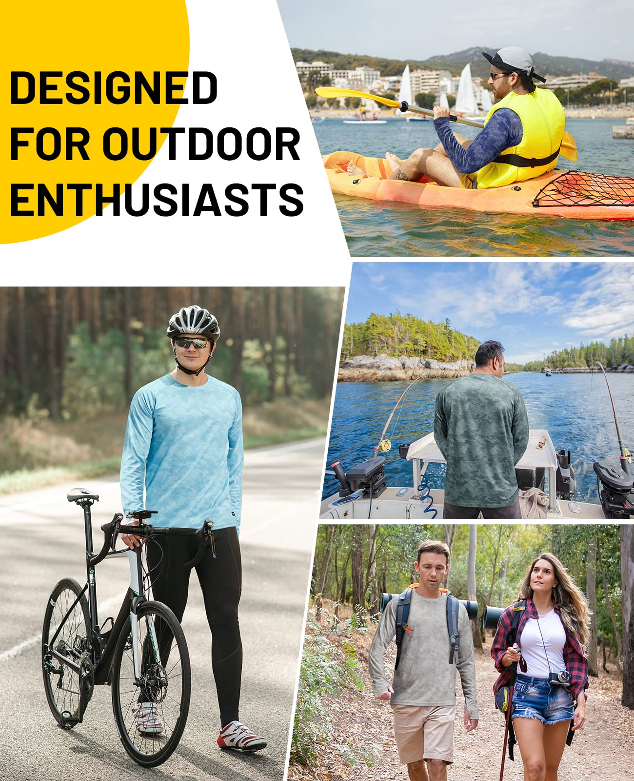 Men's UPF 50+ Long Sleeve Shirts UV Sun Protection Athletic Shirts for Hiking Fishing Running Rash Guard, Green, L