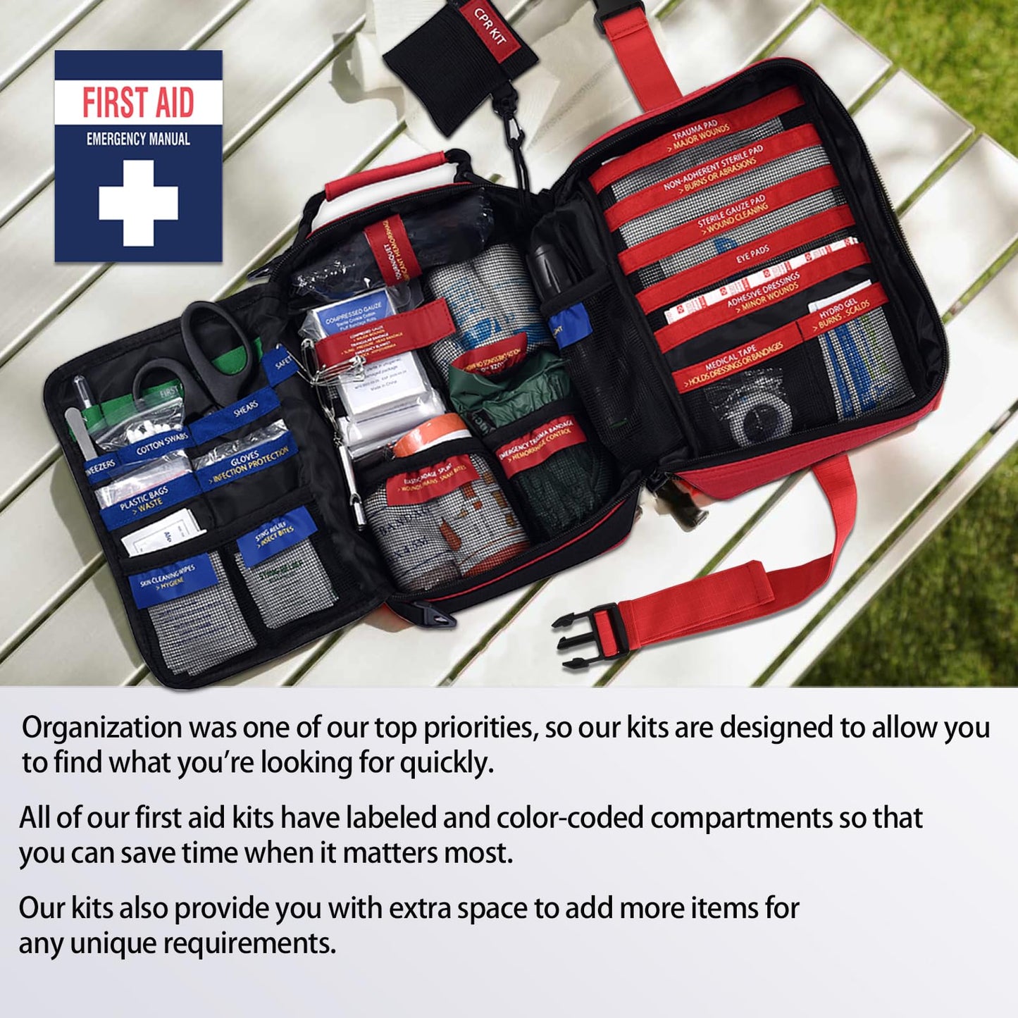 First Aid Kit Comprehensive First Aid Trauma Kit,First Aid Kits for Businesses,Car, Hiking, Backpacking, Camping, Traveling, and Cycling