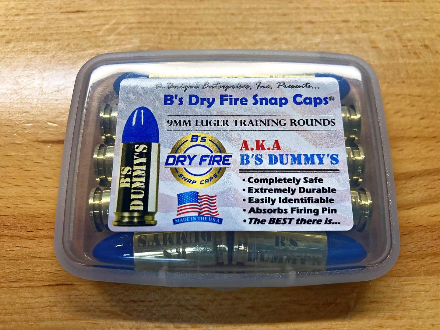 B's Dry Fire Snap Caps - A.K.A. B's Dummy's - Dummy 9mm Luger Training Caps (10 Pack)