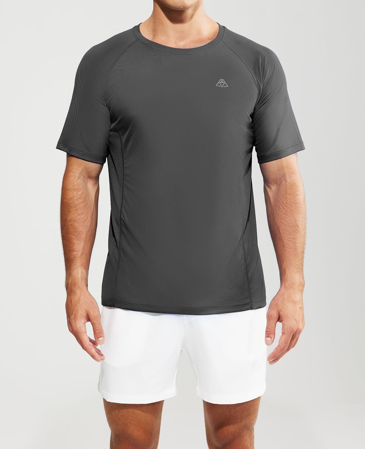 Haimont Men’s Gym T Shirts Short Sleeve Soft Breathable Moisture Wicking Dry Fit Active Sport Tennis Shirts Dark Grey, L