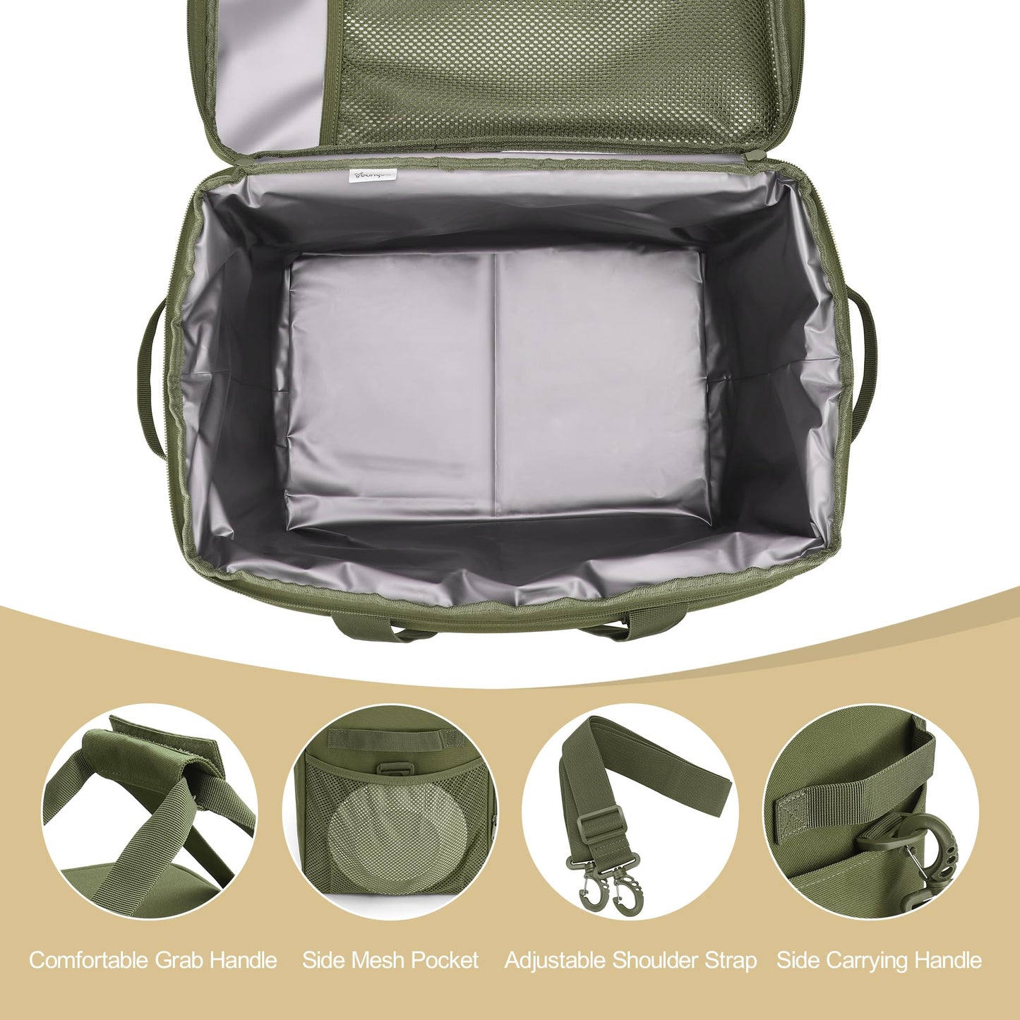 Youngoa Cooler Bag 48 Cans Insulated Soft Cooler Ice Chest Large Collapsible Cooler Bag 32L Soft Side Coolers for Picnic, Beach, Camping, Travel