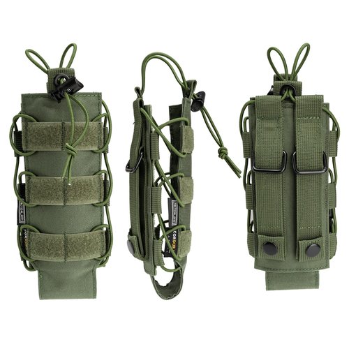 TACTICAL GEEK EXT11 Water Bottle Pouch, Portable Water Bottle Carrier, Drawstring Travel Bottle Holder, Adjustable Outdoor Sports Kettle Carrier Holster, Molle Water Bottle Holder for Backpack (Green)