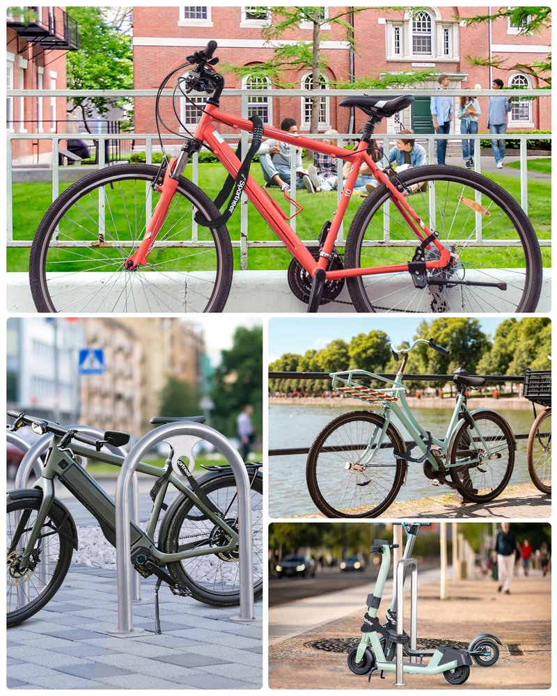 Sportneer Bike Lock: 5 Digit Combination High Security Anti Theft Bike Chain Lock - 5.9ft Heavy Duty Keyless Bicycle Lock for Bike Motorcycle Scooter Door & Gate - Easy to Use, Bike Accessories