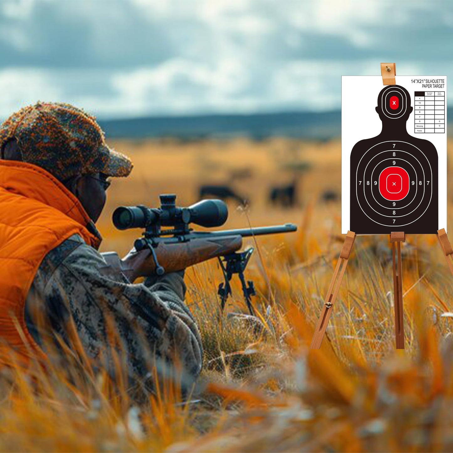 14x21 Inch Shooting Targets for The Range,50 Packs Paper Silhouette Shooting Targets for Indoor and Outdoor Use,Suitable for Handguns,Rifles,BB Guns,Airsoft,Pellet Guns