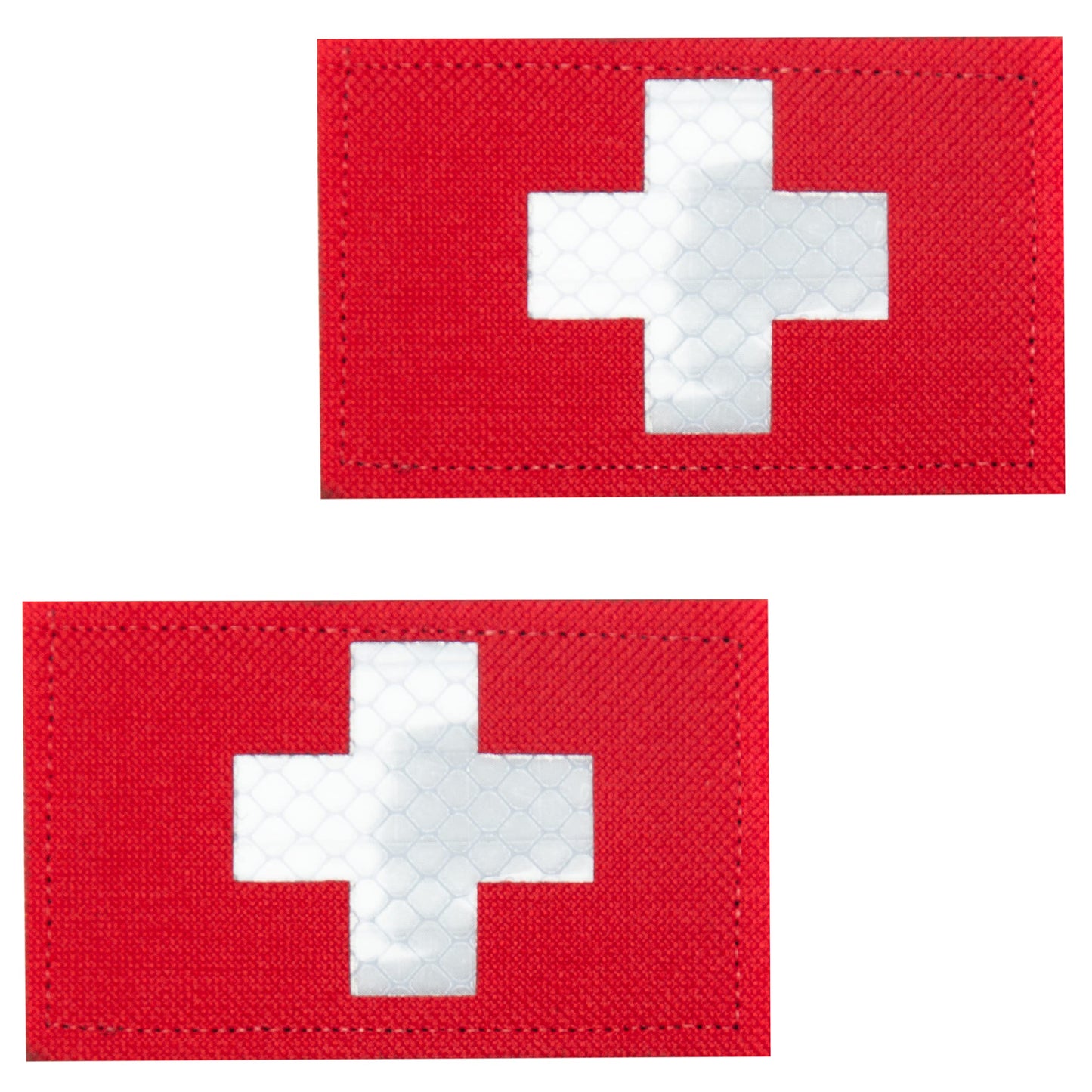 2Pcs IR Reflective Medic Patches Tactical Military Patches, Infrared IR EMS EMT MED Medical Red Cross Morale Hook and Loop Badge First Aid Patches