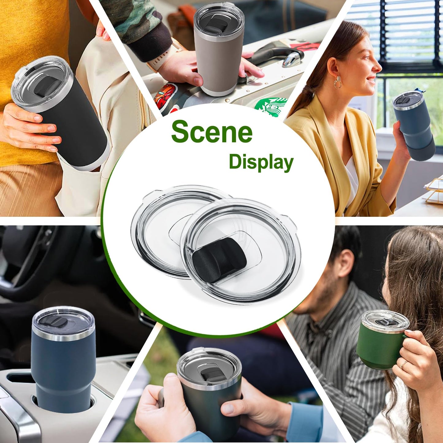 2Pack 30 OZ Magnetic Tumbler Lid Compatible with YETI Rambler.