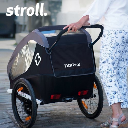 Hamax Traveller Two Seat Bike Trailer + Stroller (Black/Grey)