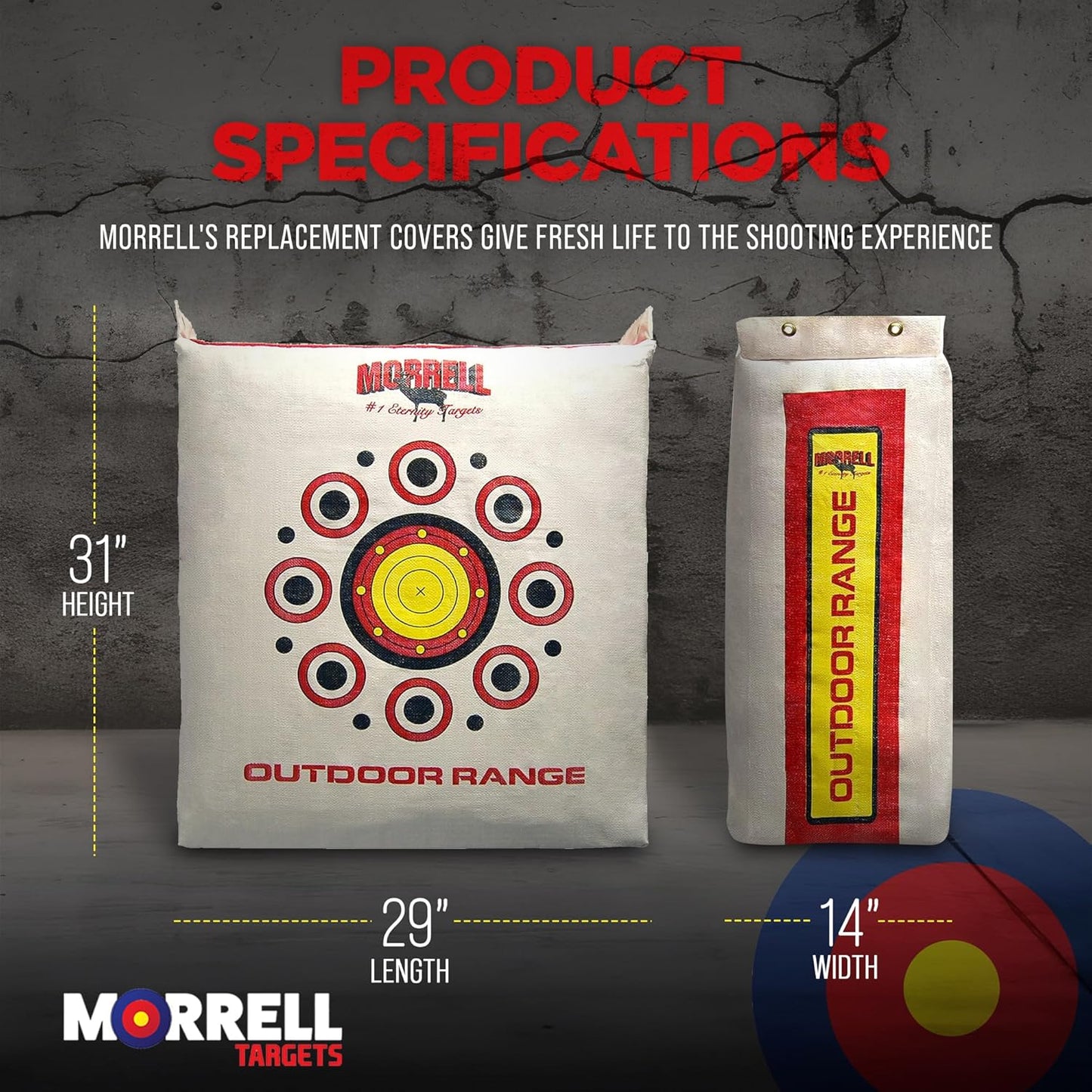 Morrell Outdoor Weatherproof Durable Range Adult Field Point Archery Bag with 50 Bullseyes, Nucleus Center, and IFS Technology