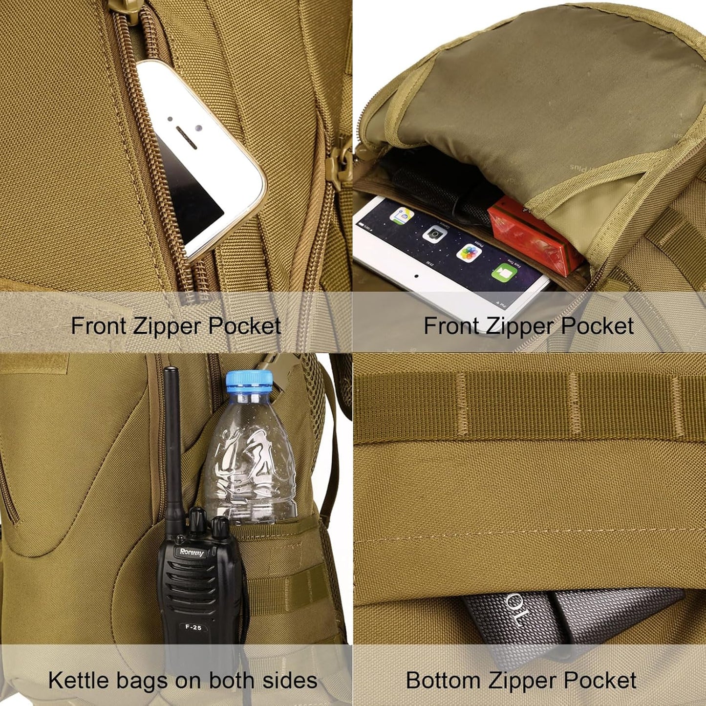 ArcEnCiel 15L Motorcycle Backpack Tactical Bag Rucksacks for Outdoor Camping Trekking Hunting with Patch