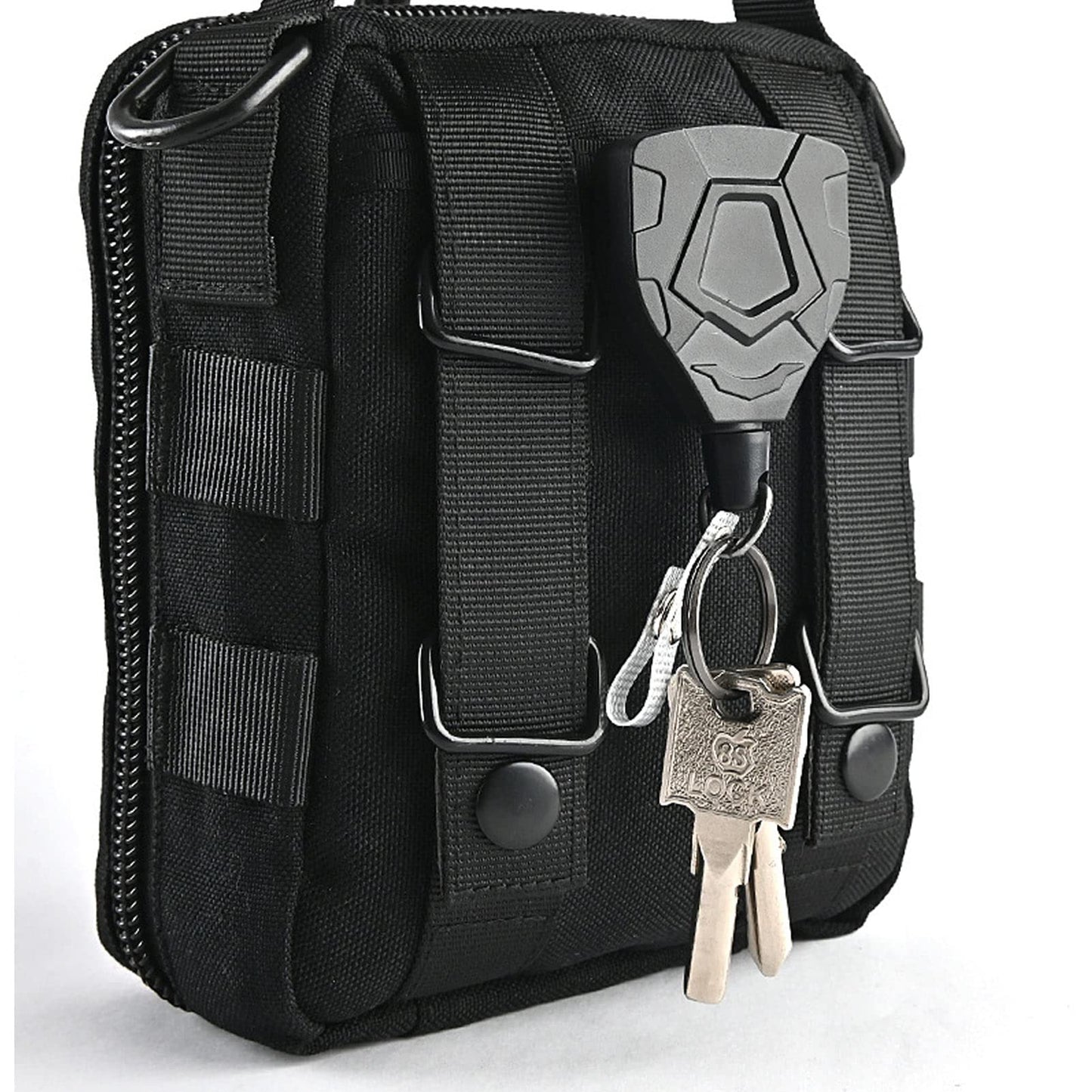 Alomejor 2 Pack Retractable Keychain Stainless Steel Outdoor Adventure Gear Accessory for Backpacks Bags Suitcase