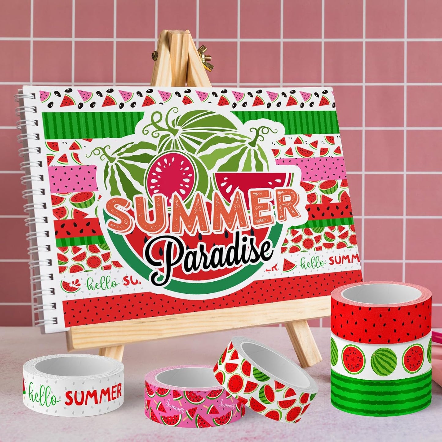 12 Rolls Strawberry Washi Tape Sweet Red Berry Decorative Masking Tape Set Summer Fruit Wrapping Paper Tapes for Scrapbook Journal DIY Art Crafts