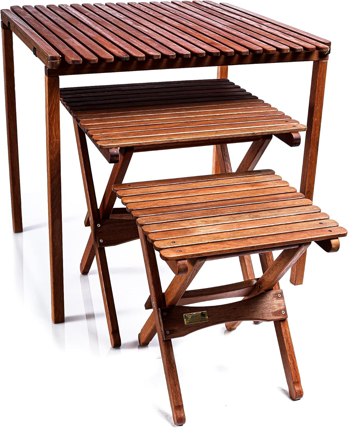 BYER OF MAINE - Pangean Folding Wooden Table, Hardwood Portable Table for Deck, or Camping, Use Indoors or Outdoors - 18" H x 16" W x 16" D