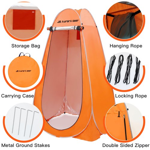 Pop Up Privacy Shower Tent Portable Tent Changing Room Camping Toilet Dressing Roomwith Window for Camping Beach Hiking Fishing with Carry Bag