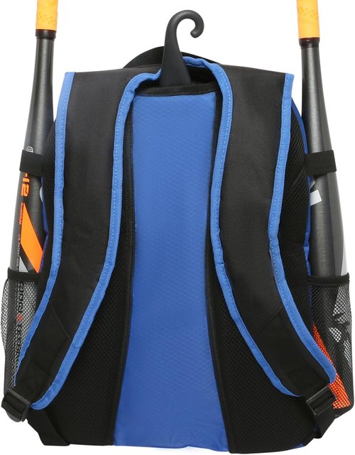 Athletico Youth Baseball Bag - Bat Backpack for Baseball, T-Ball & Softball Equipment & Gear | Holds Bat, Helmet, Glove | Fence Hook (Blue)