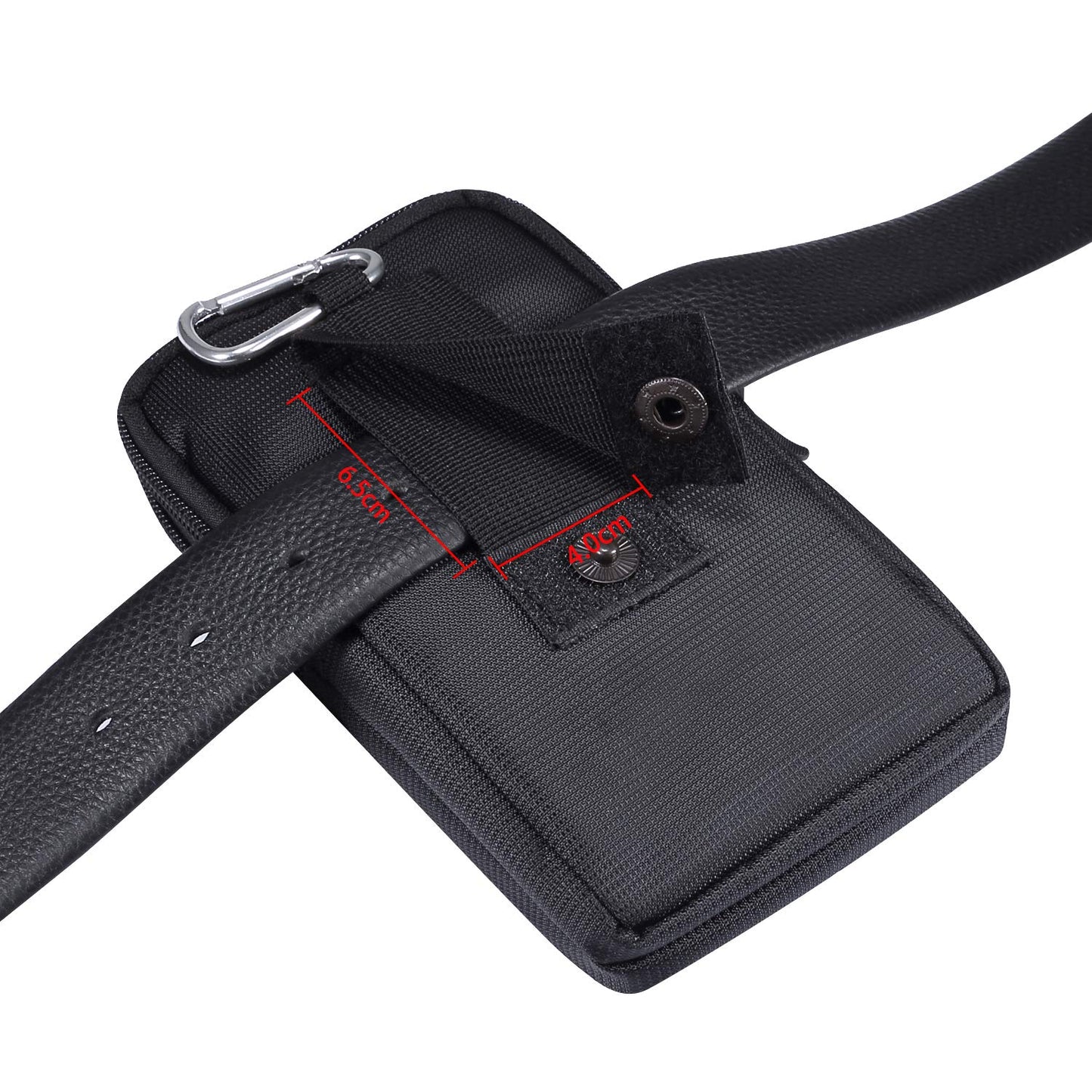 Men's Smartphone Waist Bag Zipper Mobile Phone Holster Waist Pouch Wallet with Carabiner Belt Loop for Outdoor Sport Travel