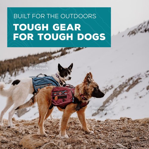 Widlerdog Dog Backpack with Built in Harness and Back-Mounted D-Ring Leash Attachment, Handle, Two Saddlebags with 4 Total Pockets, Built in Poop Bag Dispenser (Huckleberry, Medium)