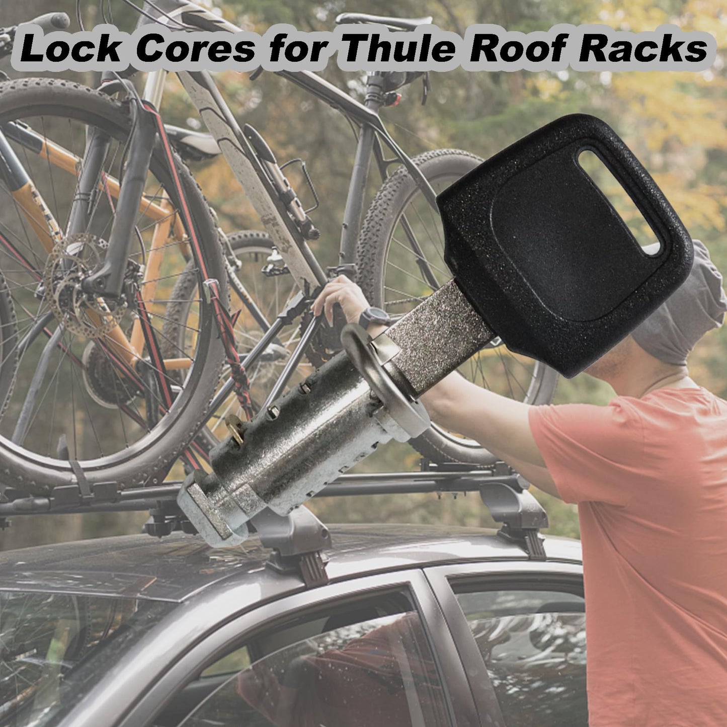 2 Pack Lock Cores, Replacement for Thule Rack Core, Key Cylinder for Thule Roof Racks