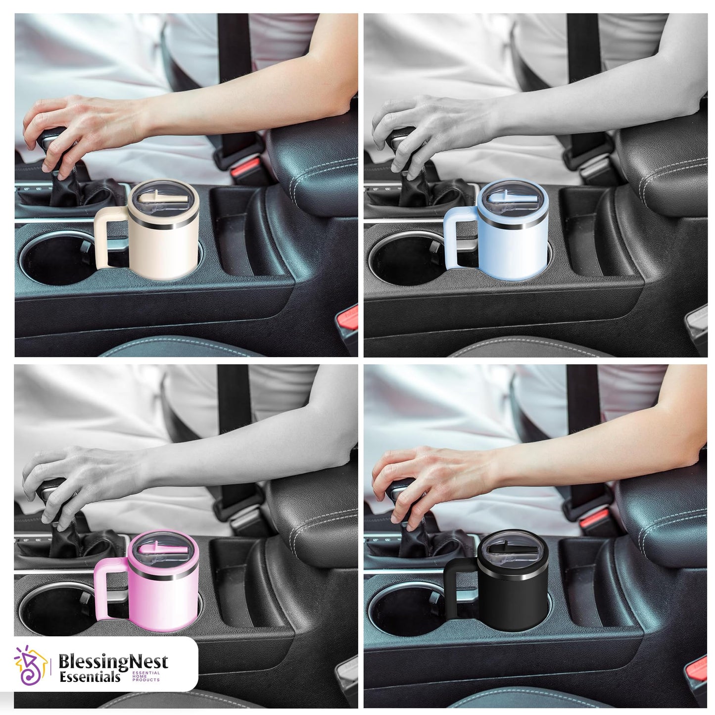2 Pack β 40 oz Stanley Tumbler Lid Replacement β Leak-Proof, Spill-Proof, BPA-Free, Dishwasher Safe β Compatible with Stanley Quencher H2.0 & Similar Tumblers β Straw Opening Lid (Pink)