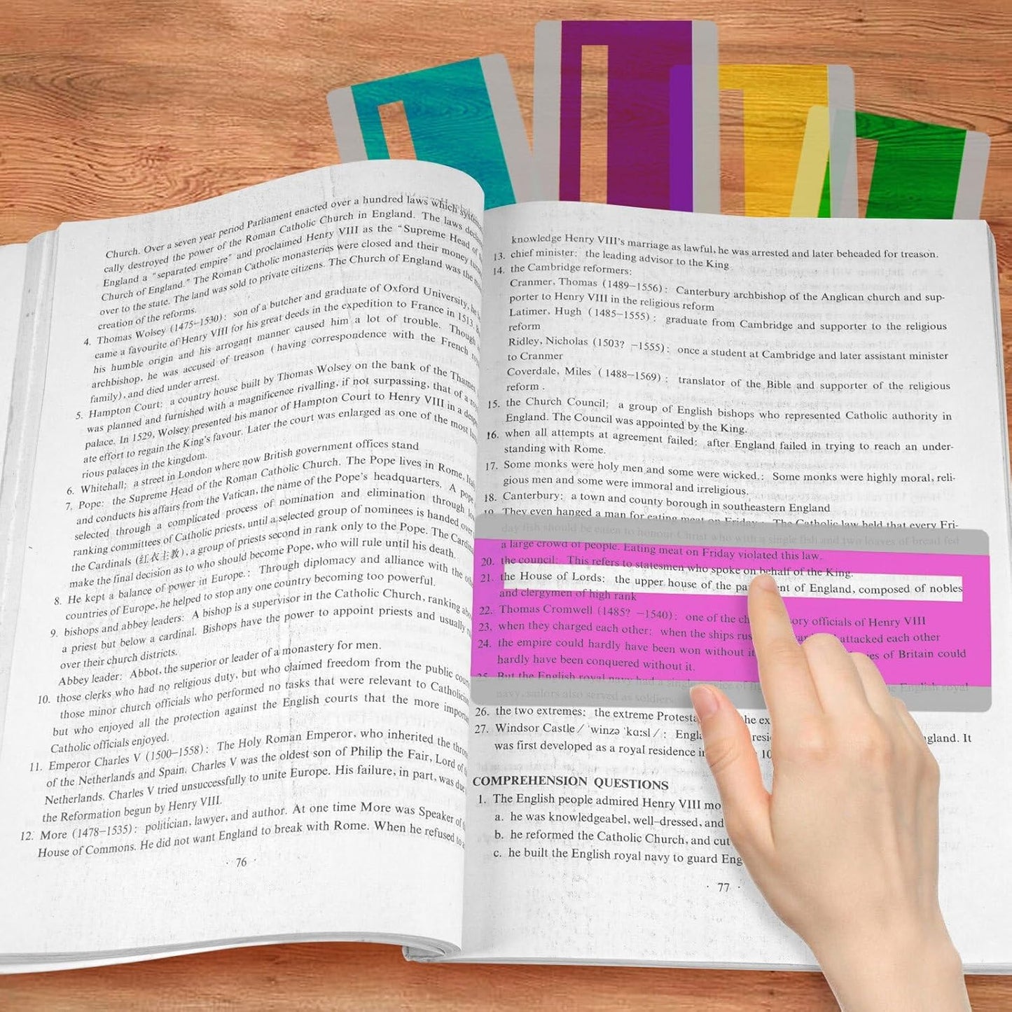16 Pieces Guided Reading Strips Colored Highlight Strips Overlays Reading Bookmark Reading Line Trackers for Kids Dyslexia Reading Strips Student Reading Tools (Mixed Colors)