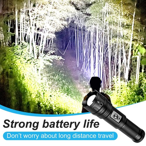 PINSAI Super Bright Rechargeable Large Flashlights, 2 in 1 Flash Light Lantern High Lumens, LED Zoomable Tactical Flashlights, Waterproof Multifunction Red Camping Light for Emergencies, Outdoor