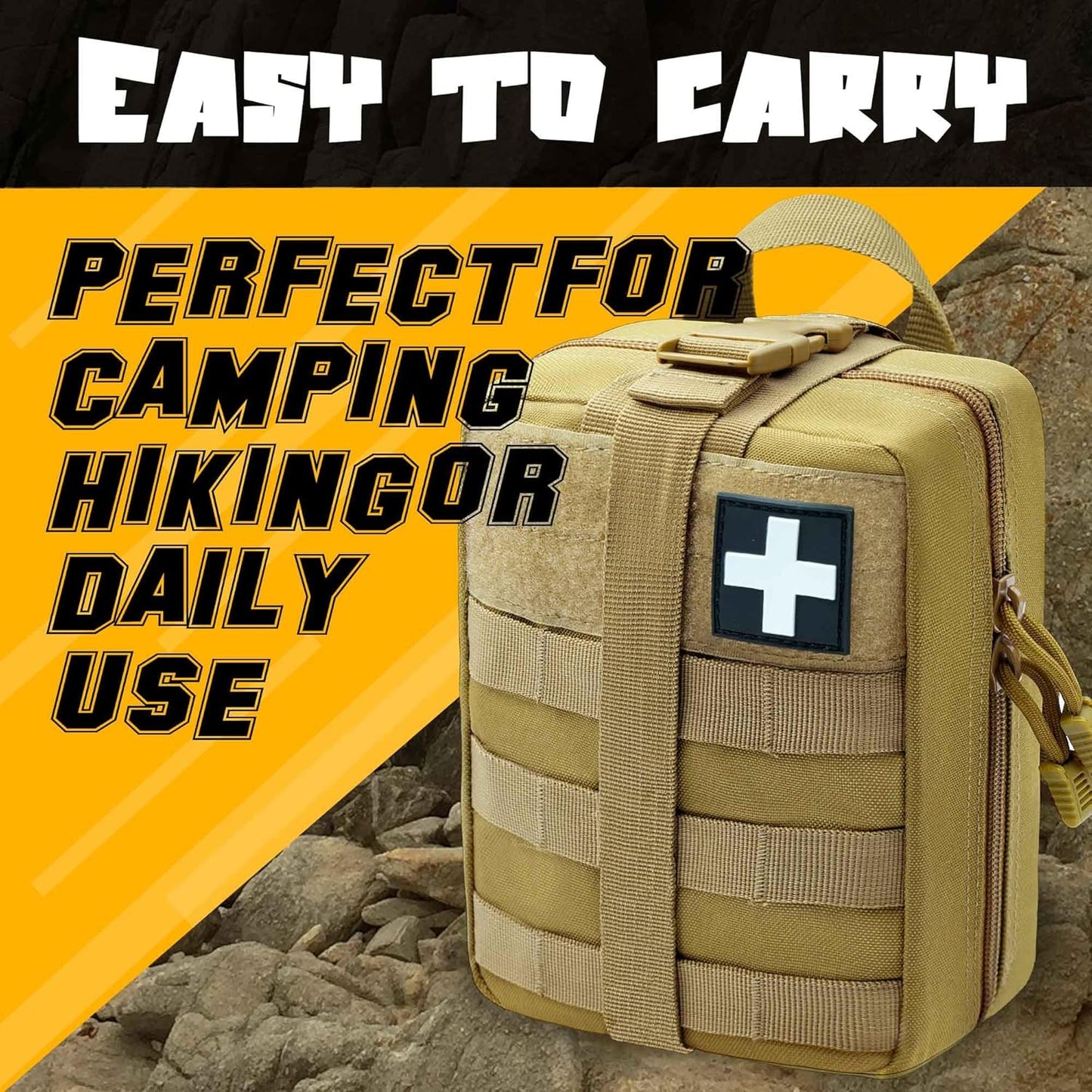 1000D Molle Ifak Pouch Rip Away, Tactical Tear Away Medical Pouch Empty, Military First Aid Pouch Bag Only for Camping Hiking Travel