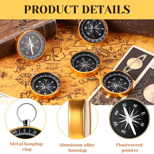 Huquary Compass Wedding Favors for Guests, Compass Souvenir Gift for Travel Themed Party Decorations Nautical Christmas Ornaments(Classic, 150 Pcs)