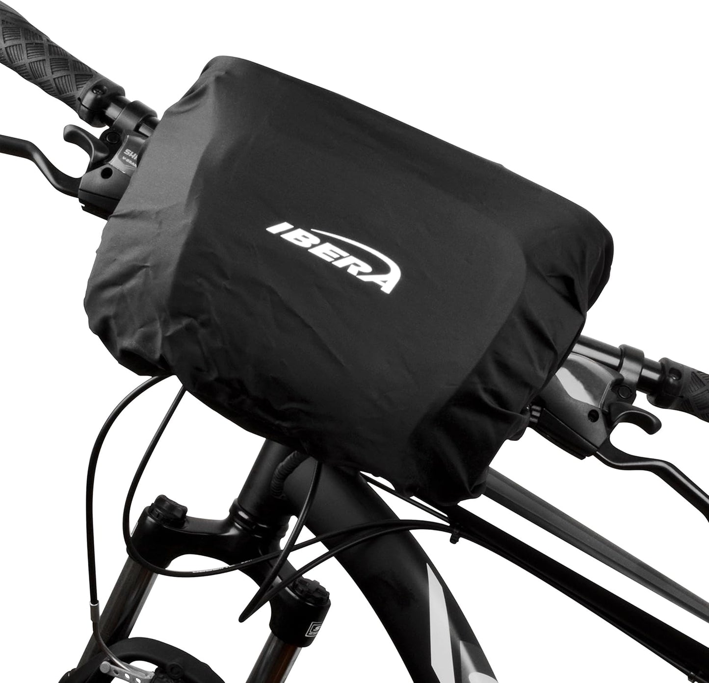 Ibera Bike Handlebar Bag - Clip-On Bikes Bag with Transparent Lid for Maps - with Shoulder Strap, Rain Cover & Reflective Trim - Water-Resistant Bike Accessories - Fits 22.2–31.8 mm Handlebars