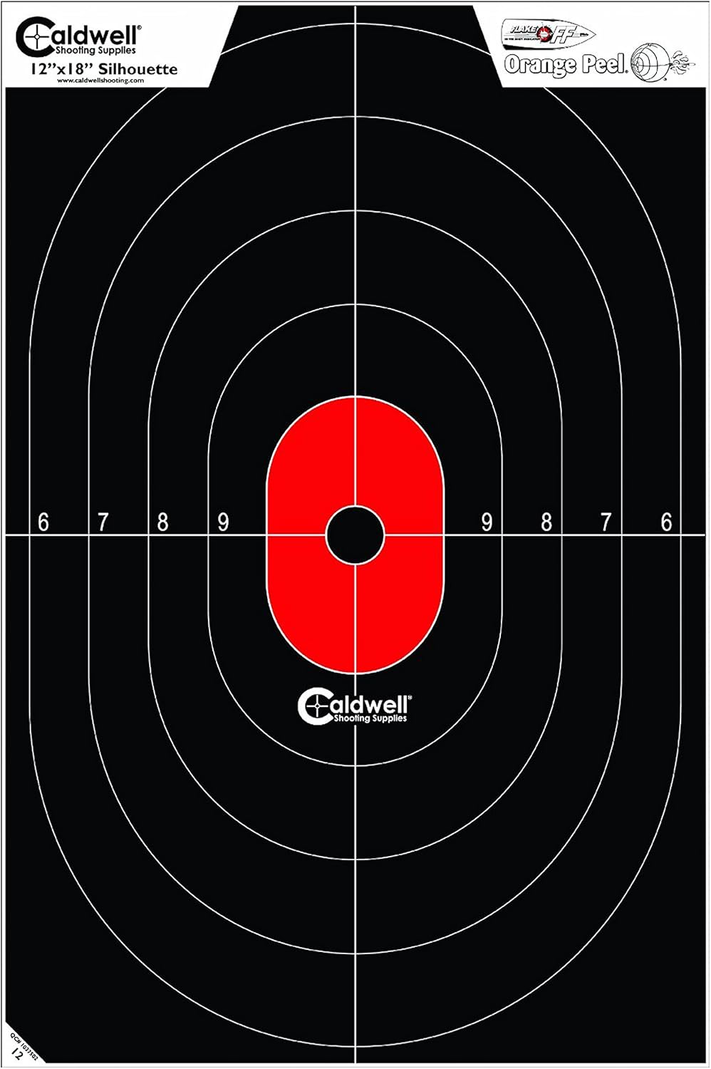 Caldwell Silhouette Center Mass Targets with Hi Vis Flake Off Material and Strong Construction for Outdoor, Range, Shooting and Hunting