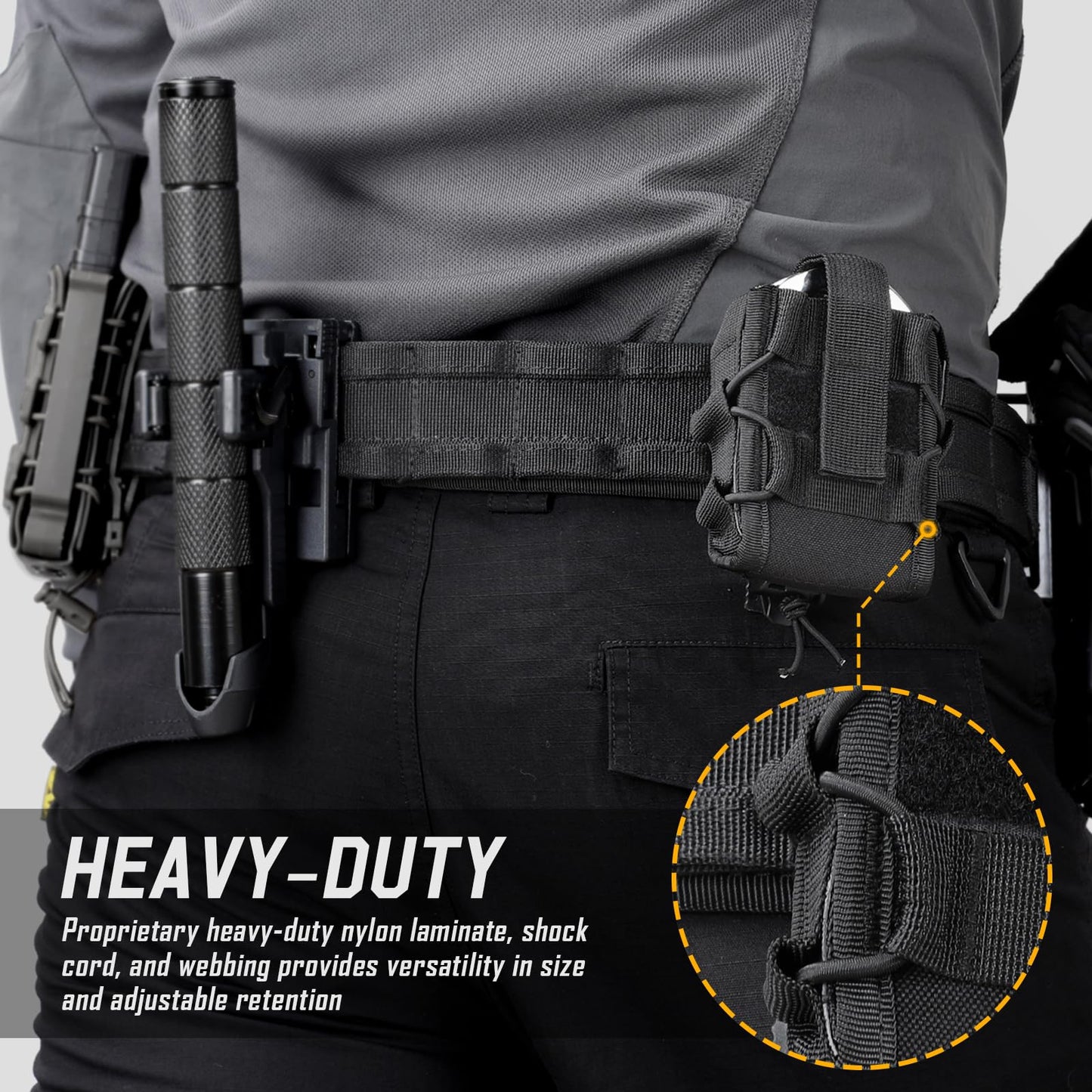 Molle Handcuff Holster, Handcuff Pouch for Duty Belt/Police Vest, Handcuffs Case Fit Asp/Hinged/Chain/Folding Rigid Handcuffs, Quick Release Cuff Holder
