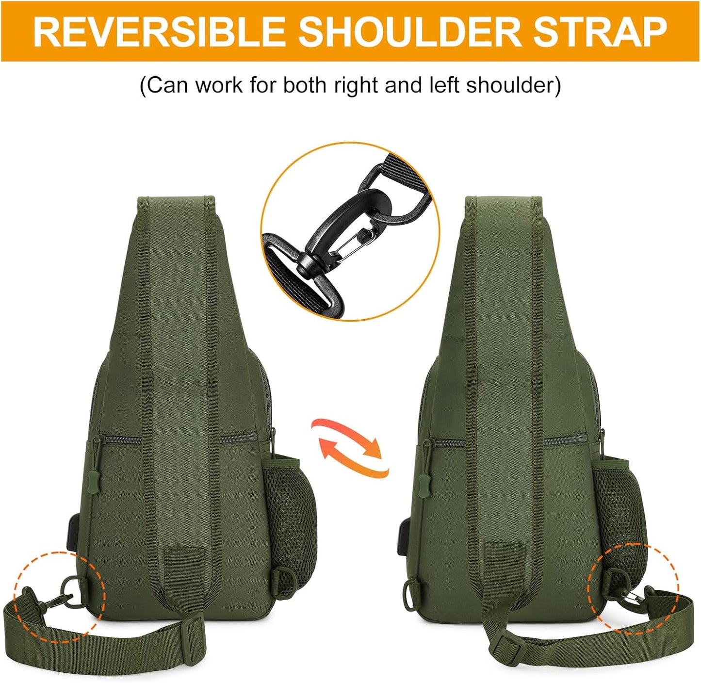 HUNTVP Small Tactical Sling Chest Pack Bag Molle Daypack Backpack Military Crossbody,Type1- ACU Camouflage
