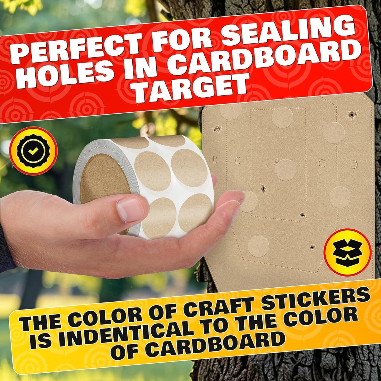 1000Pcs Cardboard Targets for Shooting - 1" IDPA Practice Dots Mini Targets for Pistol Range - Airsoft Stickers Archery Paster