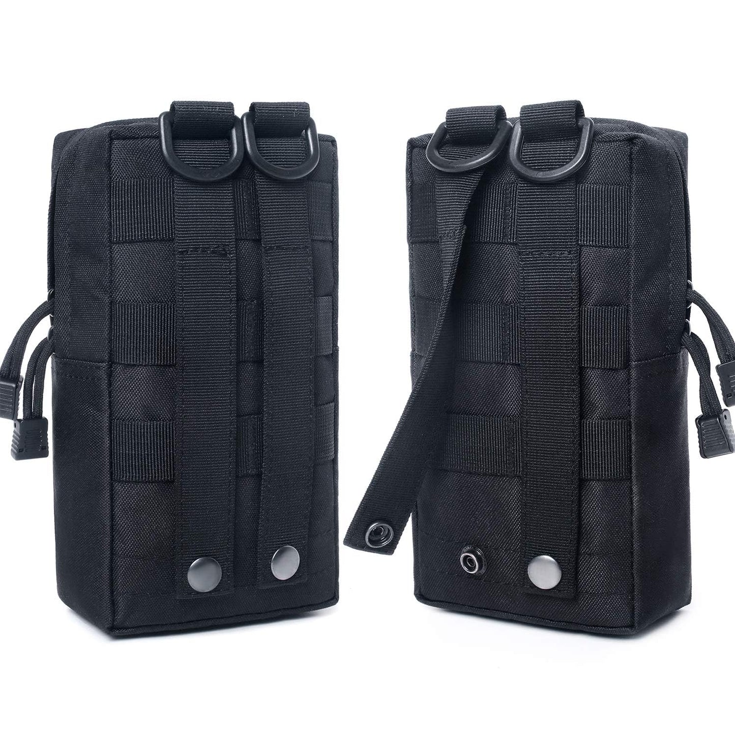 2 Pack Tactical Molle Pouches, Molle Utility Pouch, Small Tactical Bag, Belt Pouch, Compact Water-Resistant EDC Pouch (Black)